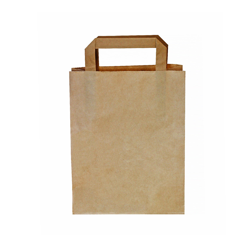 Torba papierowa z uchem 180x80x235 mm brązowa 250 szt.