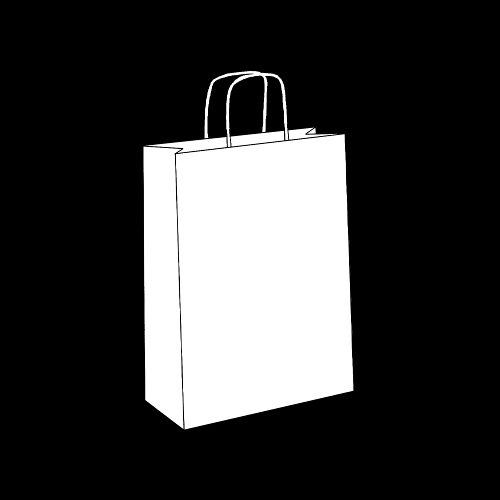Torba papierowa z uchem 240x100x320 mm biała 250 szt.