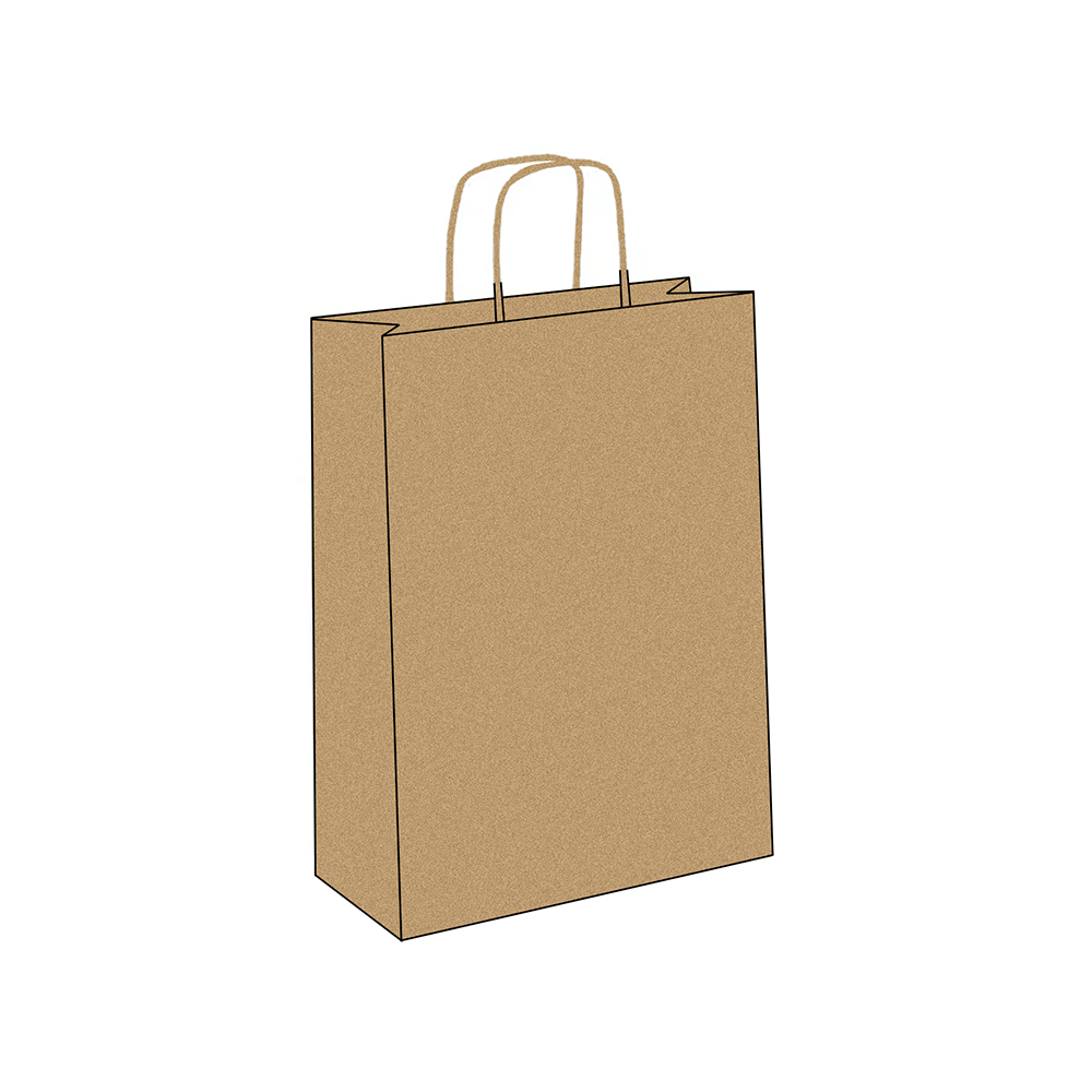 Torba papierowa z uchem 240x100x320 mm brązowa 300 szt.