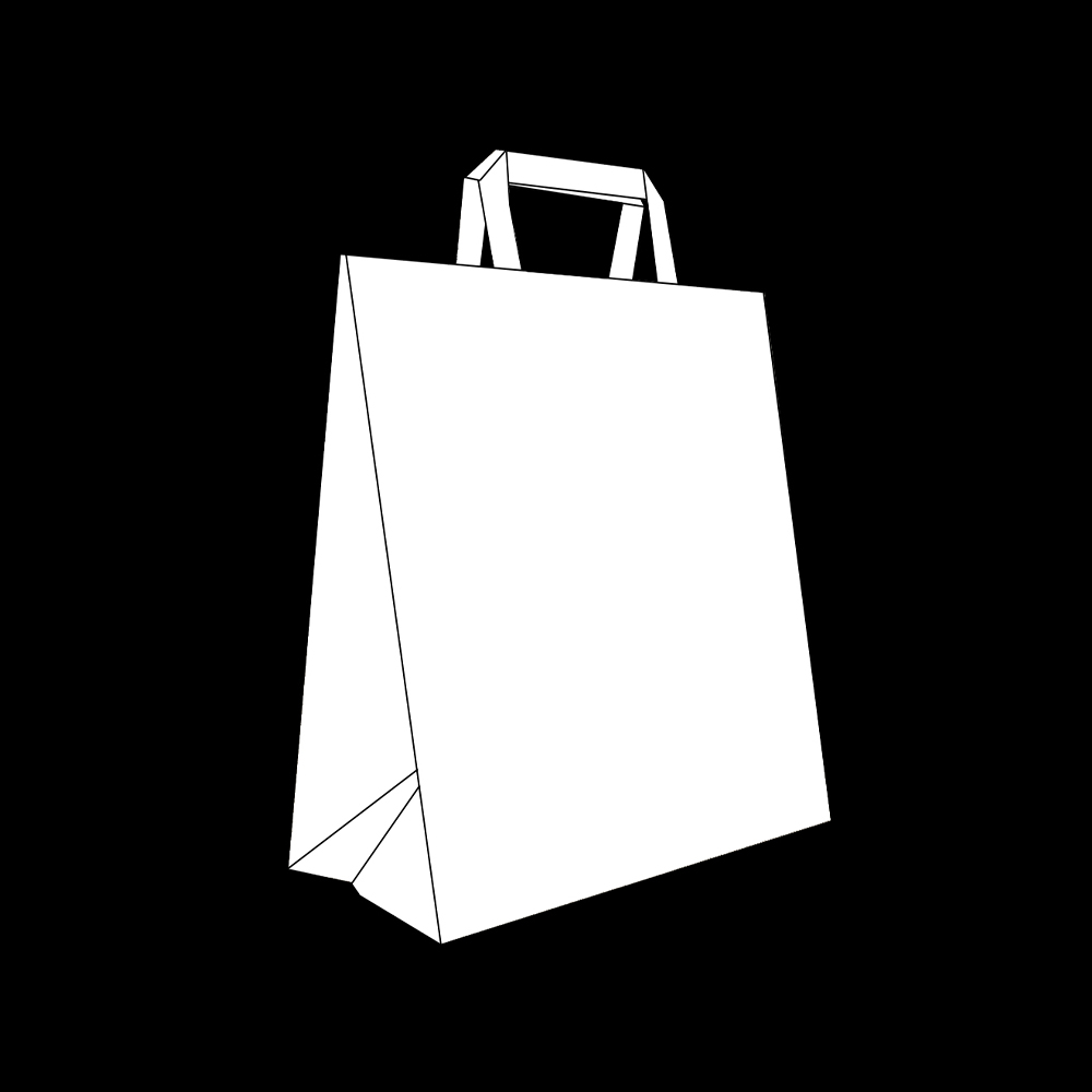 Torba papierowa z uchem 260x140x320 mm biała 250 szt.