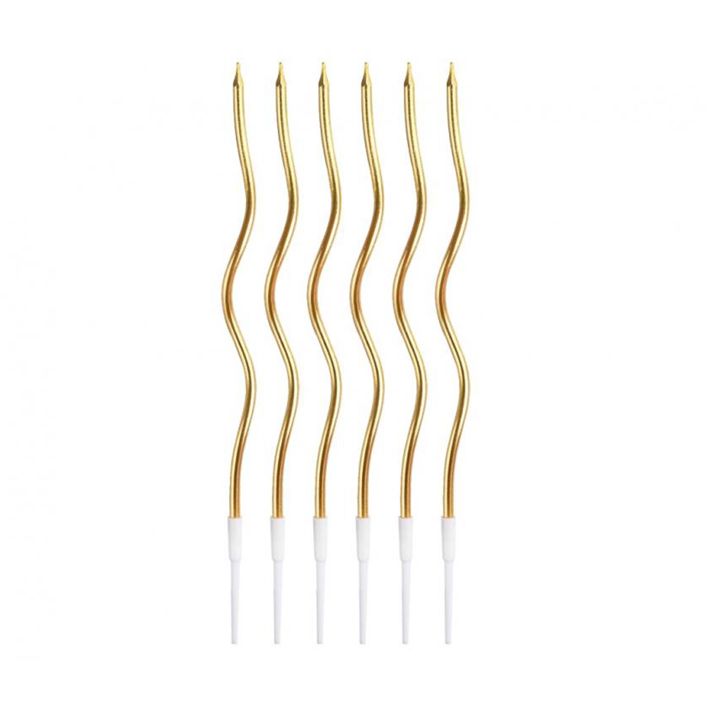 Świeczki świderki złote 16cm a6