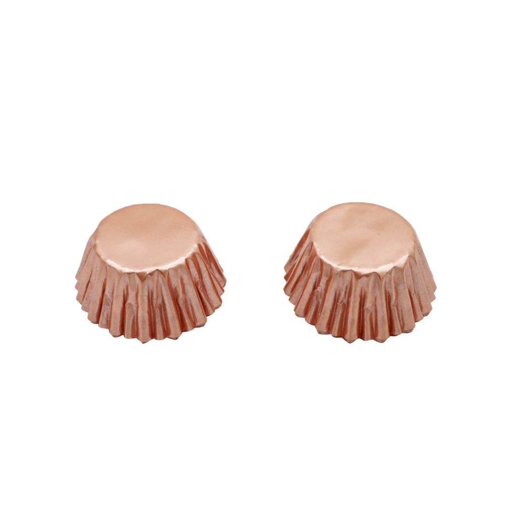 Papilotki cupcake 27/17 metalizowane różowe złoto 180 sztuk
