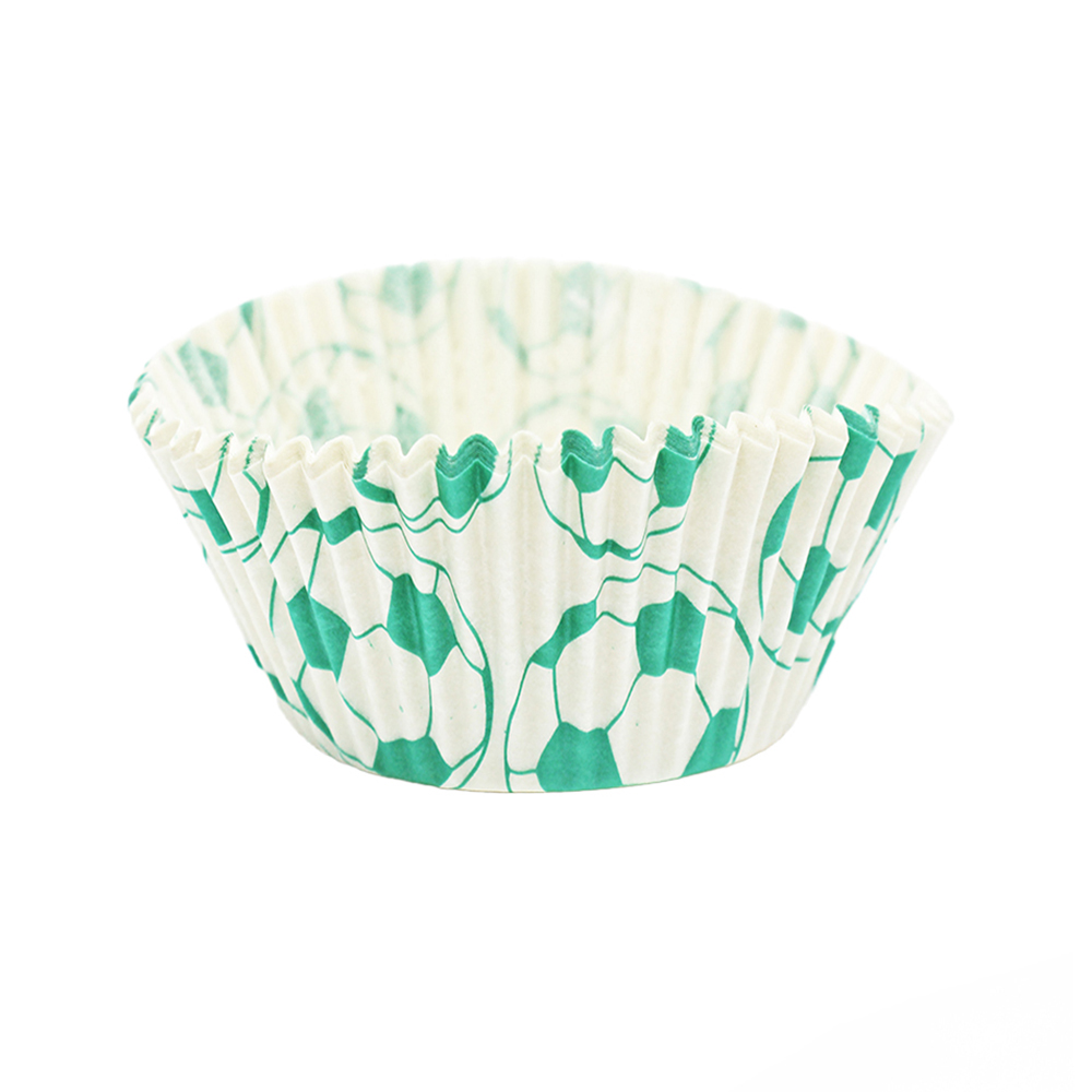 Papilotki cupcake Football Green 53x32,5 mm 100 sztuk