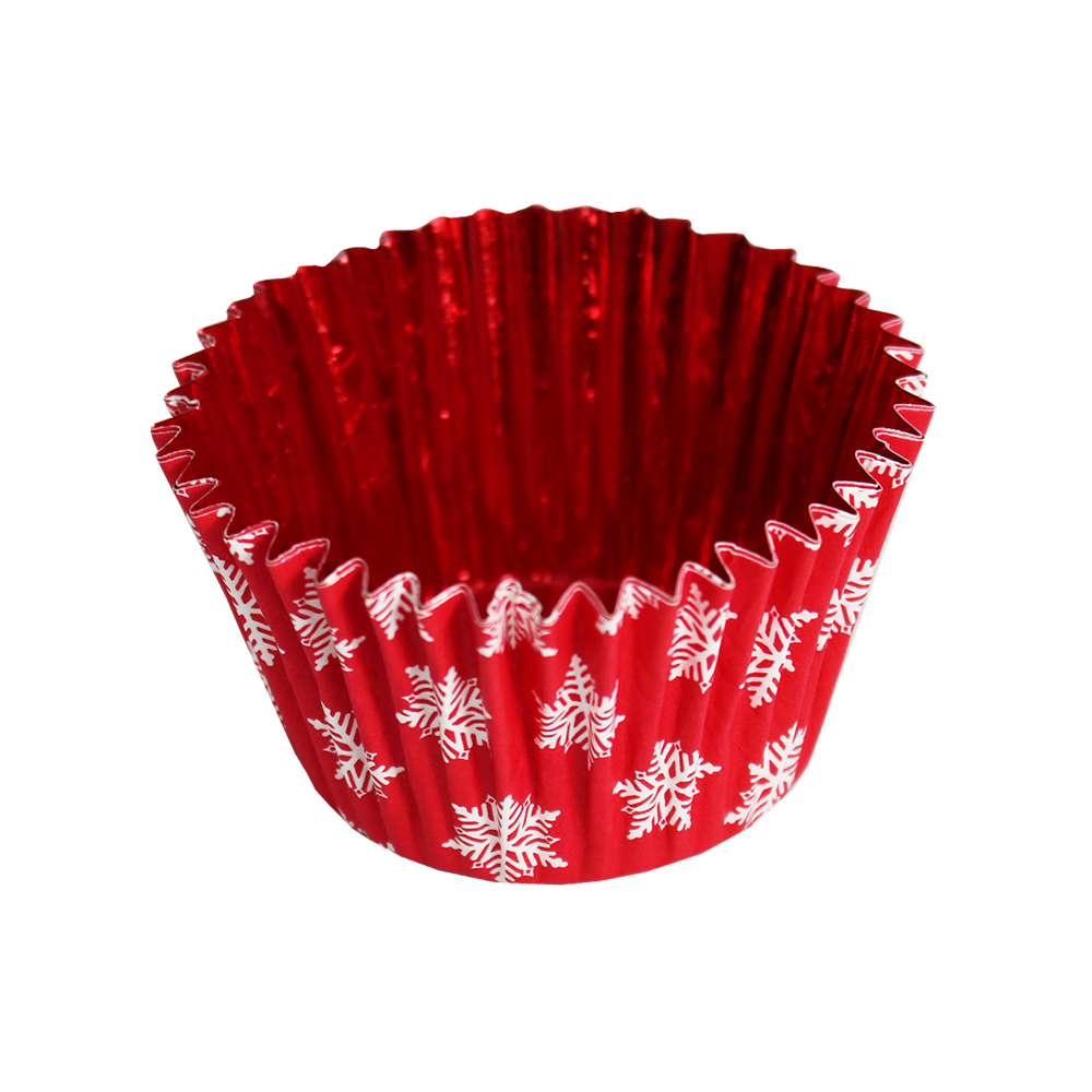 Papilotki Cupcake 50/40 Zimowy czerwony