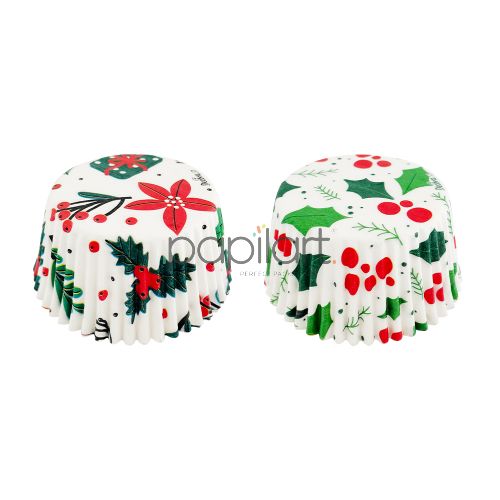 Papilotki Świąteczne na muffiny, babeczki, cupcake 50x32 mm Dekoracja 36 sztuk
