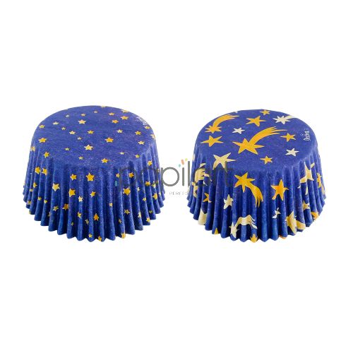 Papilotki Świąteczne na muffiny, babeczki, cupcake 50x32 mm Gwiazdki 36 sztuk