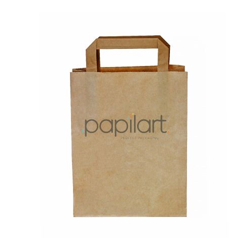 Torba papierowa z uchem 180x80x235 mm brązowa 250 szt.
