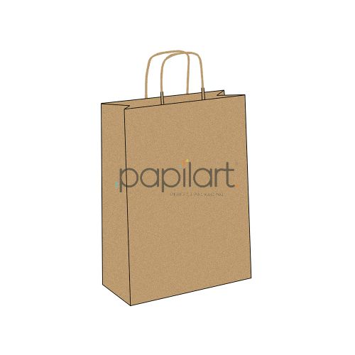 Torba papierowa z uchem 240x100x320 mm brązowa 300 szt.
