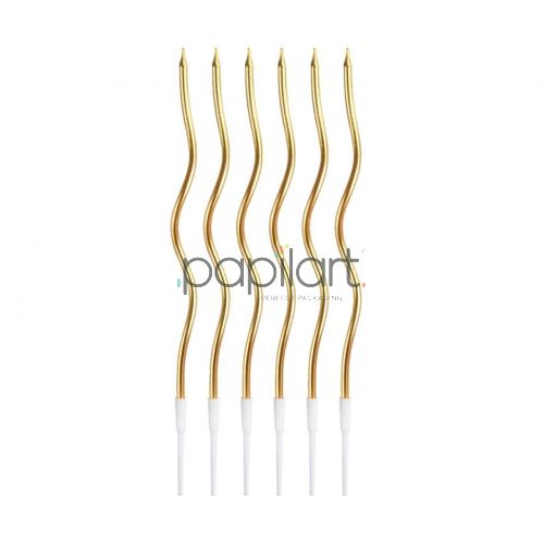 Świeczki świderki złote 16cm a6