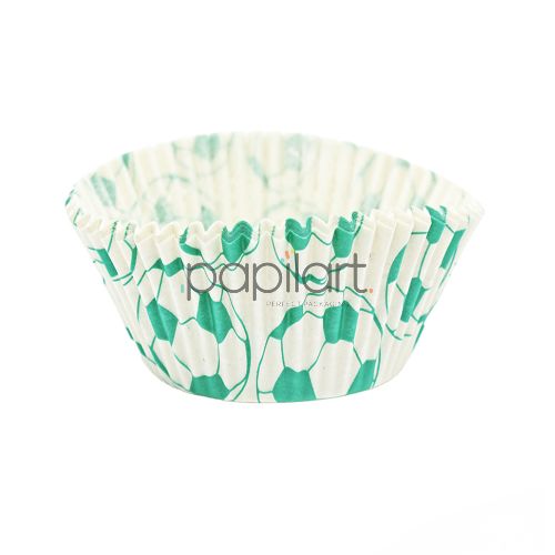 Papilotki cupcake Football Green 53x32,5 mm 100 sztuk