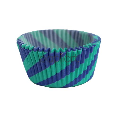 Papilotki cupcake niebiesko-zielone 50x30 mm 100 sztuk