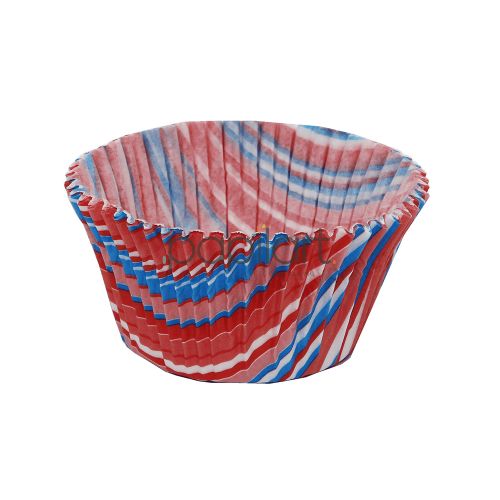 Papilotki cupcake biało-niebiesko-różowe 50x30 mm 100 sztuk