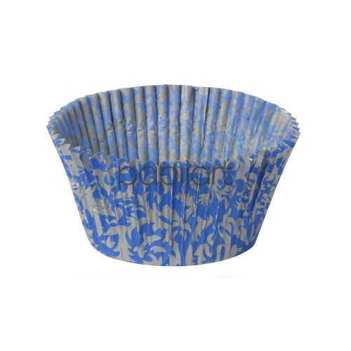 Papilotki cupcake niebiesko-srebrne 50x30 mm 100 sztuk