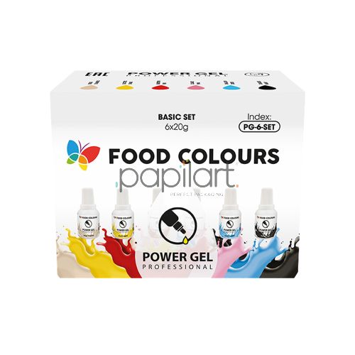 Zestaw 6 barwników w żelu Power Gel Basic Set Food Colours