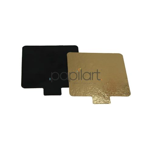 Podkładki złoto/czarne na jedną porcję 7x7 cm