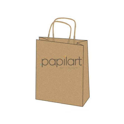 Torba papierowa z uchem 180x80x225 mm brązowa 250 szt.