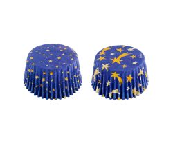 Papilotki Świąteczne na muffiny, babeczki, cupcake 50x32 mm Gwiazdki 36 sztuk