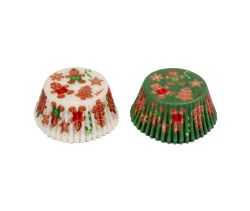 Papilotki Świąteczne na muffiny, babeczki, cupcake 50x32 mm Pierniczki 36 sztuk