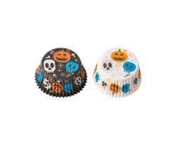 Papilotki na muffiny, babeczki, cupcake 50x32 mm Czaszki i Dynie 36 sztuk