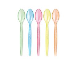 Łyżeczki transparentne długie 18 cm mix kolor RE-USE (180 szt.)