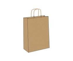 Torba papierowa z uchem 240x100x320 mm brązowa 300 szt.