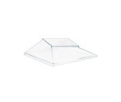 257200070 Przykrywka do pucharka kwadrat skośny 120 ml, bezbarwna, 67x67x12 mm