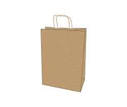 Torba papierowa z uchem 305x170x425 mm brązowa 150 szt.