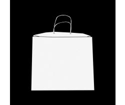 Torba papierowa z uchem 360x330x320 mm biała 100 szt.