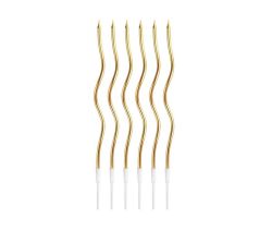 Świeczki świderki złote 16cm a6