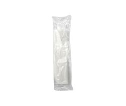 Konfekcja TRANSPARENT widelec + nóż + serwetka, 350 kpl
