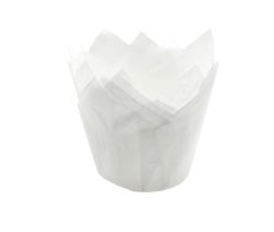 Muffiny tulipan białe 50x60mm papier 75gsm