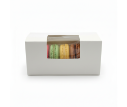 Opakowanie na makaroniki 10 x 4,5 x 4,5 cm z okienkiem 100 szt.