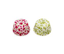 Papilotki na muffiny, babeczki, cupcake 50x32 mm Kwiaty 36 sztuk