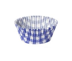 Papilotki cupcake fioletowo-biała Kratka 50x30 mm 100 sztuk