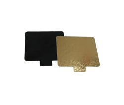 Podkładki złoto/czarne na jedną porcję 7x7 cm