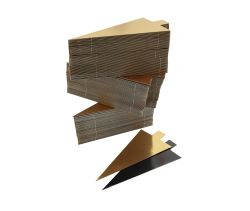 Podkładki pod tort trójkątne złoto/czarne 15,5 x 15,5 x 7,5 cm