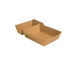 Tacka brązowa na frytki 2-dzielna 18,5 x 8,5 x 3,5 cm 80 szt.