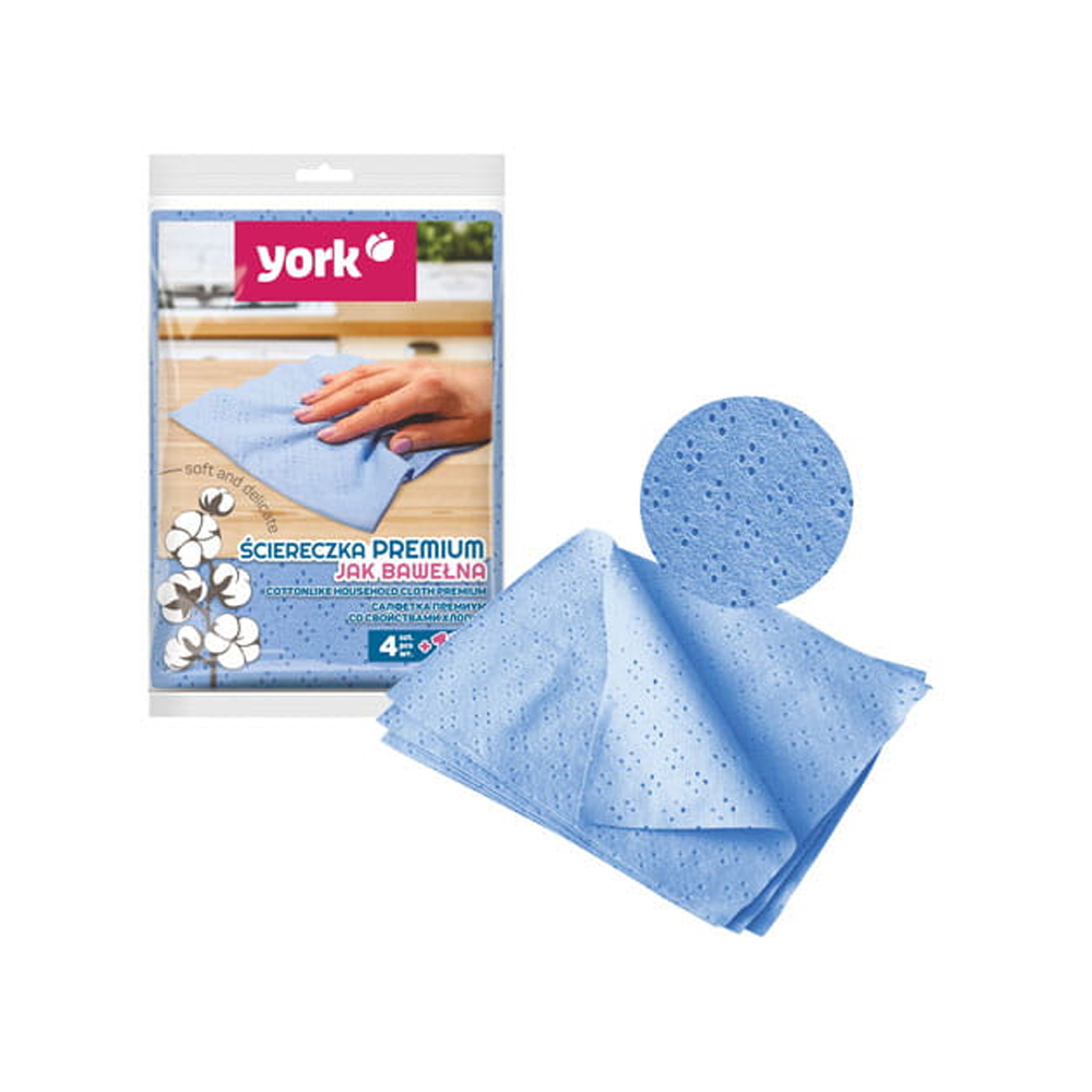 Ściereczka PREMIUM 100 % wiskoza 35 x 50 mm 5 sztuk niebieska