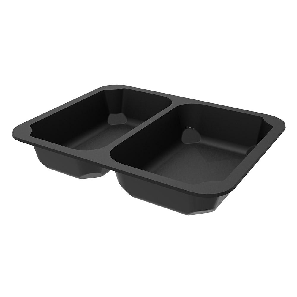 MAPCOR2C22740DC Pojemnik PP 2-dzielny CZARNY 227x178x40 mm