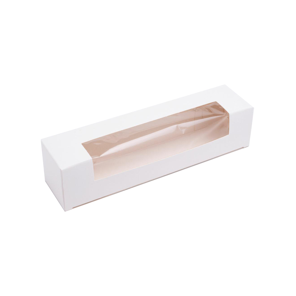 Opakowanie na makaroniki 16 x 4,5 x 4,5 cm z okienkiem 100 szt.