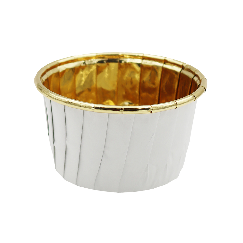 Papilotka kubeczek biała ze złotym wnętrzem 54x40 mm (50 szt.)