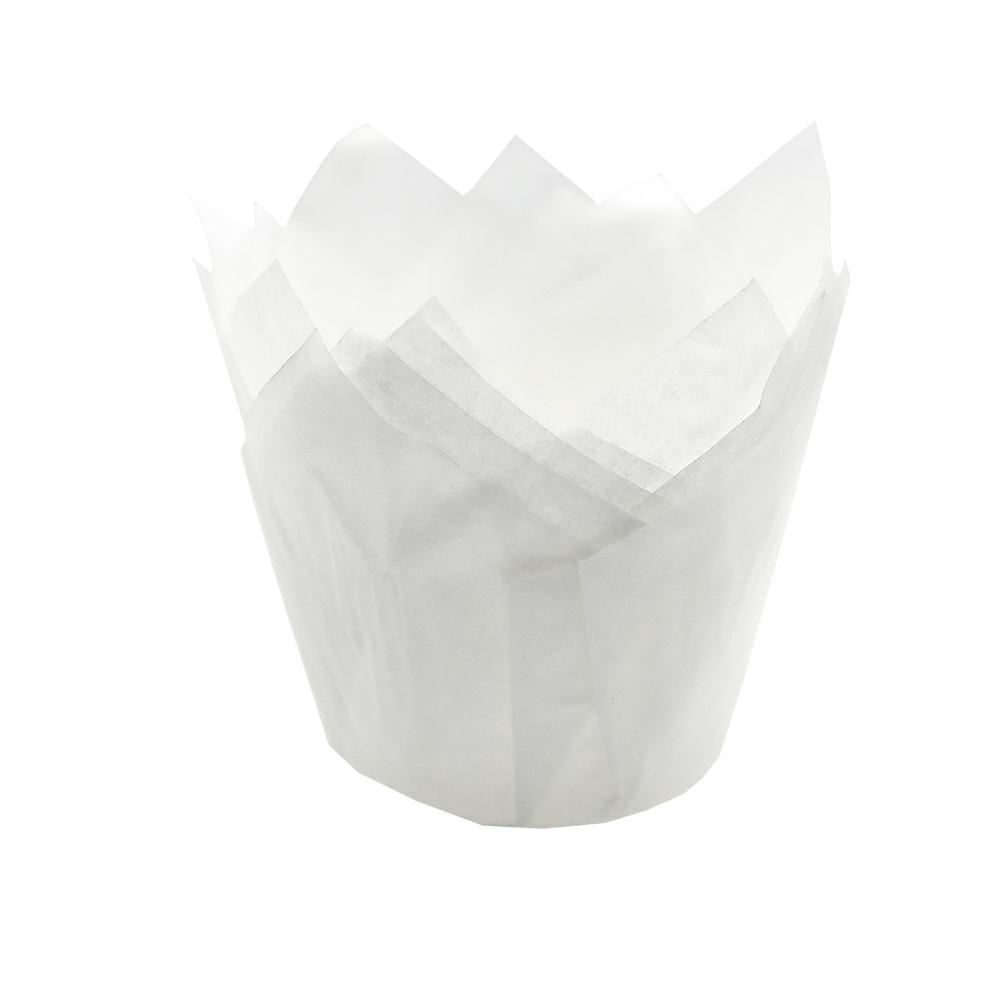 Muffiny tulipan białe 50x60mm papier 75gsm