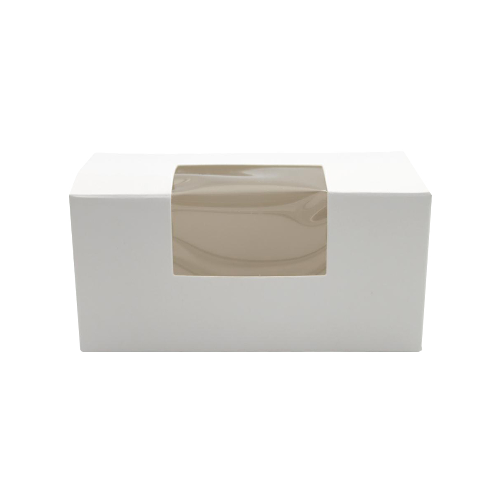 Opakowanie na makaroniki 10 x 4,5 x 4,5 cm z okienkiem 100 szt.