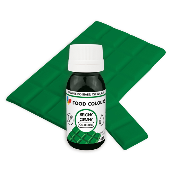 Barwnik ZIELONY CIEMNY do białej czekolady olejowy 18 ml Food Colours