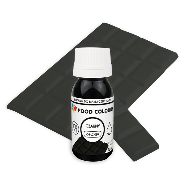 Barwnik CZARNY do białej czekolady olejowy 18 ml Food Colours