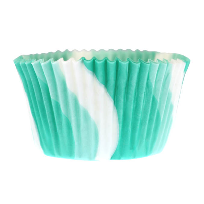 Papilotki cupcake zielono-białe 