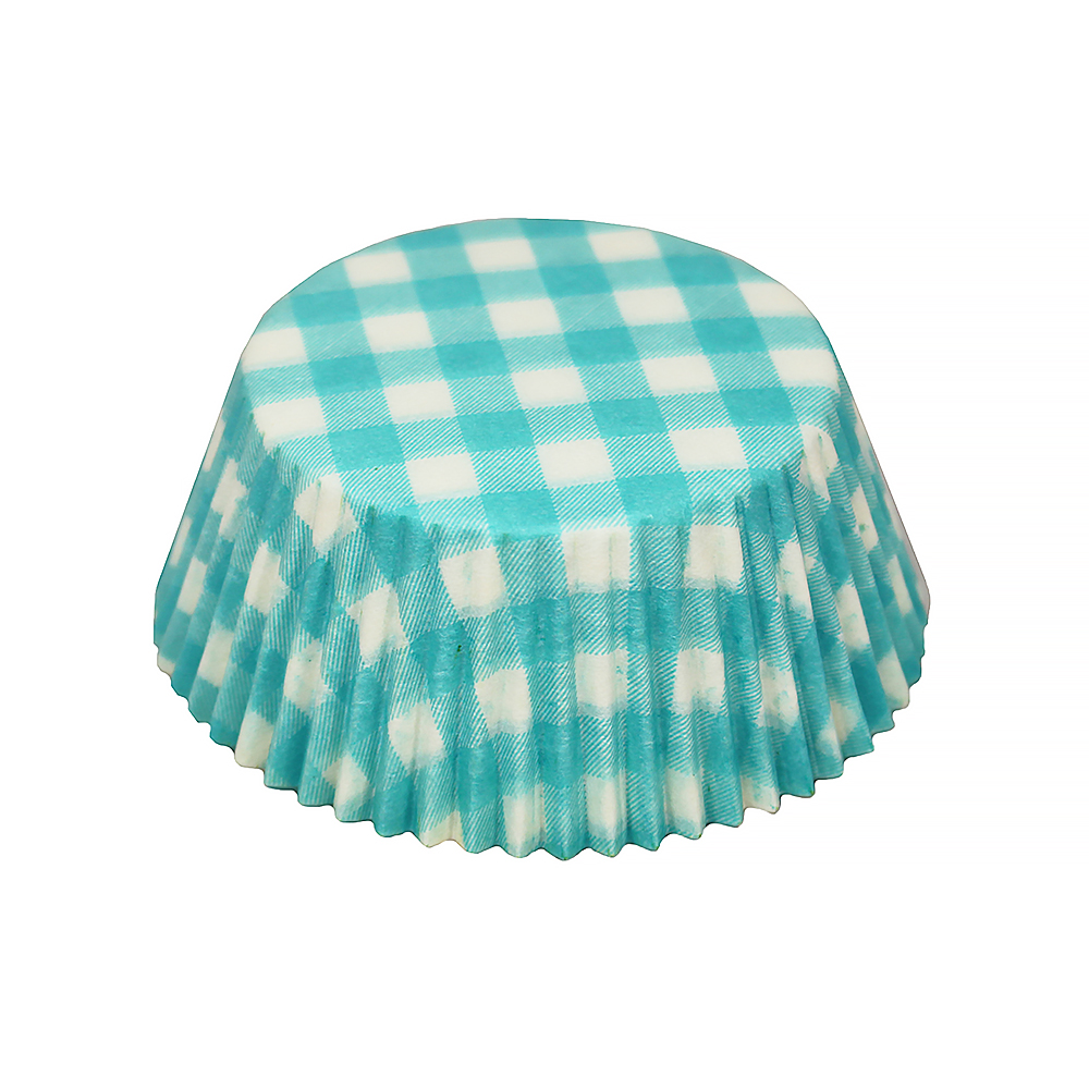 Papilotki cupcake zielono-biała Kratka 53 x 32,5 mm 100 sztuk
