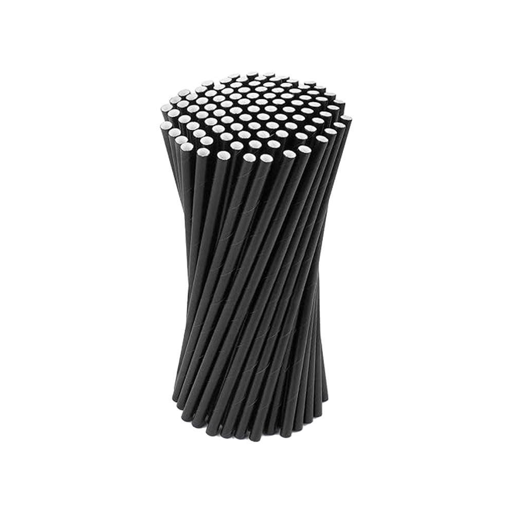 Słomki papierowe ∅ 6 mm, 15 cm czarne 250 szt.
