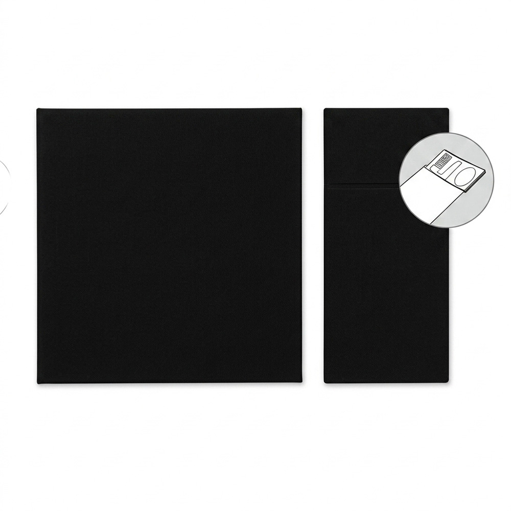 Serwetki 32x38 cm Pocket Softpoint Unicolor - CZARNA a50