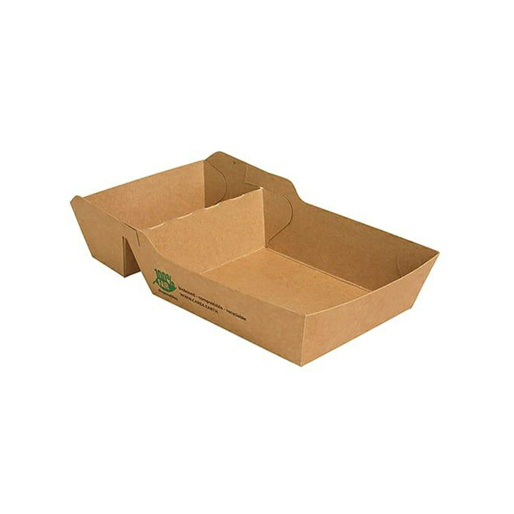 Tacka brązowa na frytki 2-dzielna 18,5 x 8,5 x 3,5 cm 80 szt.
